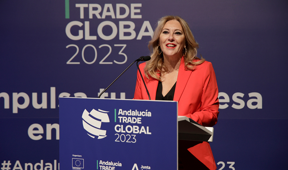 Carolina España, en la inauguración de Andalucía TRADE Global 2023.